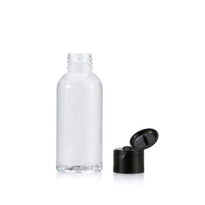 Şeffaf Sıkıştırmalı Tip 100ml Siyah Kapaklı Üst Plastik Şişeler