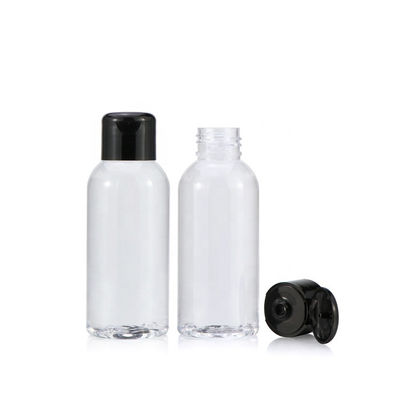 Şeffaf Sıkıştırmalı Tip 100ml Siyah Kapaklı Üst Plastik Şişeler
