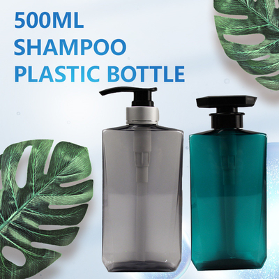 Şampuan ve Saç Kremi Şişeleri için 500ml PET Şeffaf Boş Kare Losyon Pompa Şişesinin Basılması